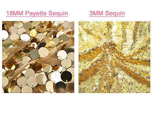 Sfn Gold Payatte Sequin Drapes Curtains Panels,Fashion 9Ftx9Ft Backdrop Home Party Decoration Supplies #TOP4