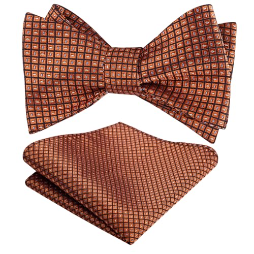 Image of Alizeal Mens 2pcs Solid Self-tied Bow Tie Set