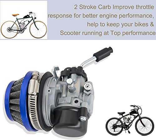Ivonney 2 STROKE BIKE CARBURETOR 2 Stroke Carb Racing Carburetor 49Cc 66Cc 70Cc 80Cc With Air Filter Compatible With Motorized Bicycle Bike 2-Stroke Engine - 80Cc High Performance Carburetor thumb #5