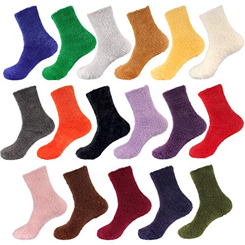 Image of BambooMN Women's Super Soft and Cozy Feather Light Fuzzy Socks - Multiple Color Options - Two Sizes - Value Packs