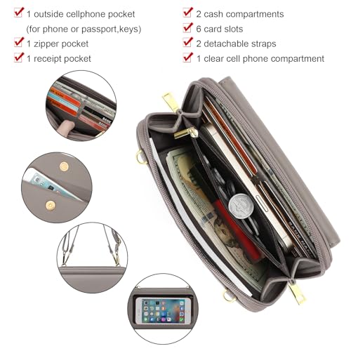 Image of GOIACII Phone Purse Crossbody Bags for Women Small Travel Wallet Touch Screen RFID Blocking