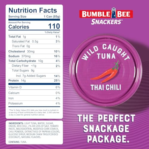 Image of Bumble Bee Seasoned Tuna On The Go Bundle - Lemon & Pepper and Spicy Thai Chili - (2) Ready to Eat 2.5 oz Packets and (2) Snack Sized 3 oz Cans