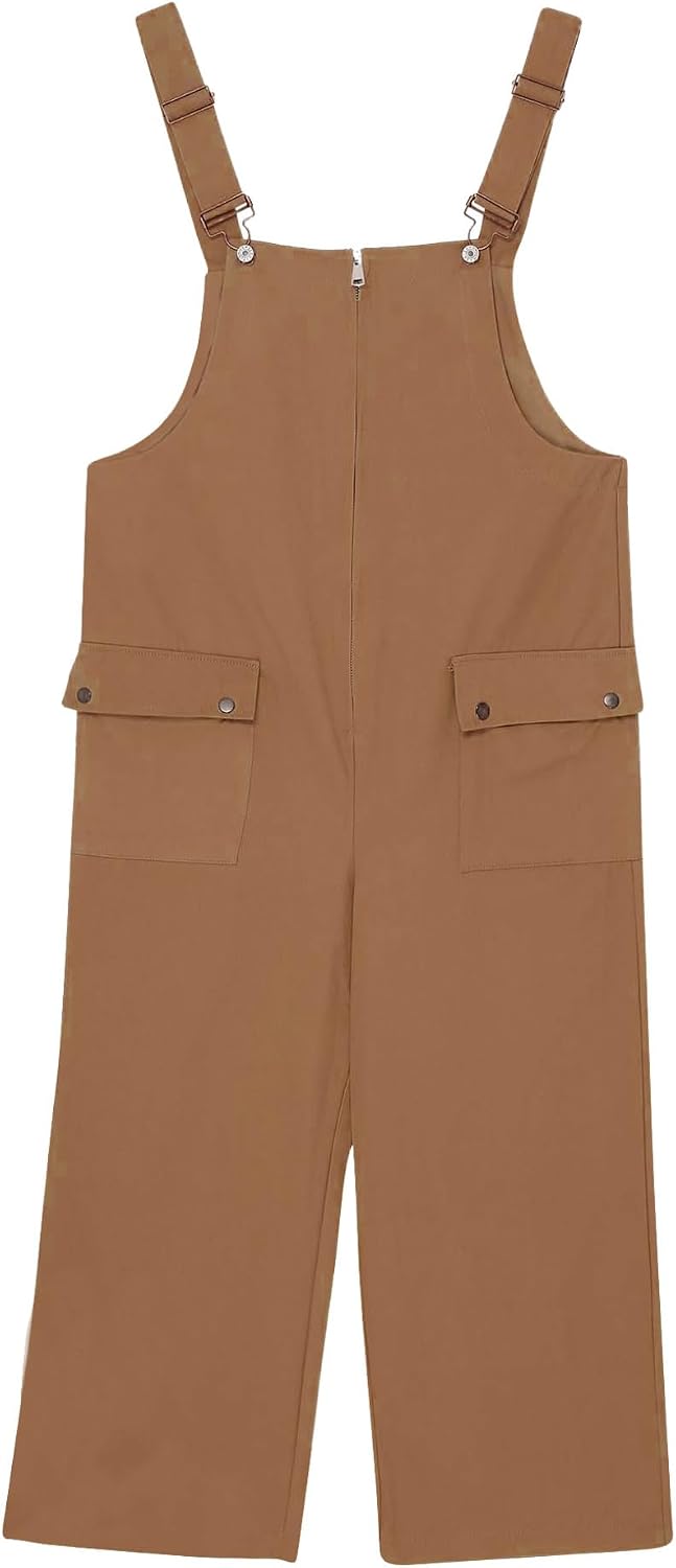 Mens Bib Overalls Work Dungarees Coverall Adjustable Shoulder Straps Front Zipper Loose Jumpsuit
