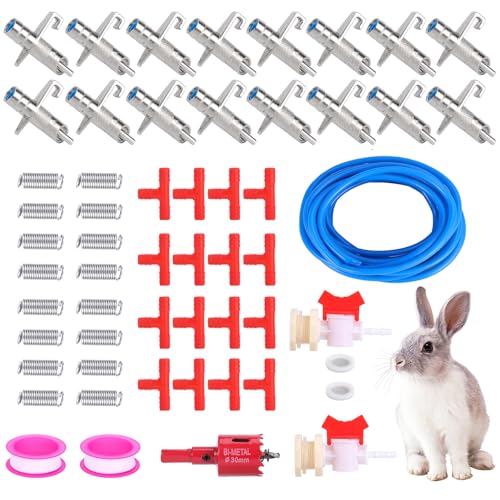 JLUHYANN Automatic Rabbit Watering System 16PC Rabbit Waterer Kit