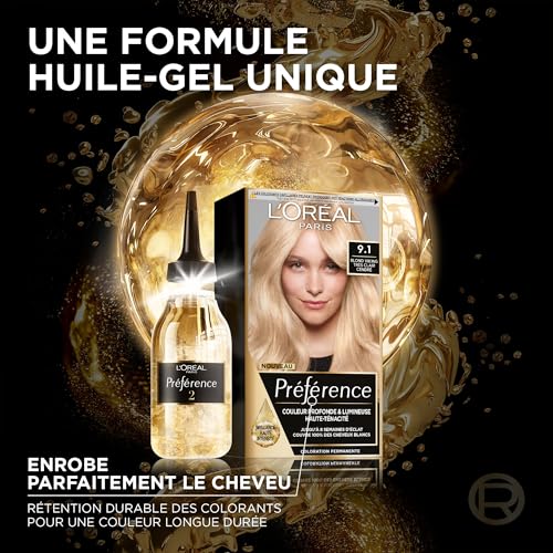 Coloration Permanente 9.1 Oslo Blond Très Cendré Brillance Haute Intensité Préférence 'oreal Paris La Boîte - vue 6