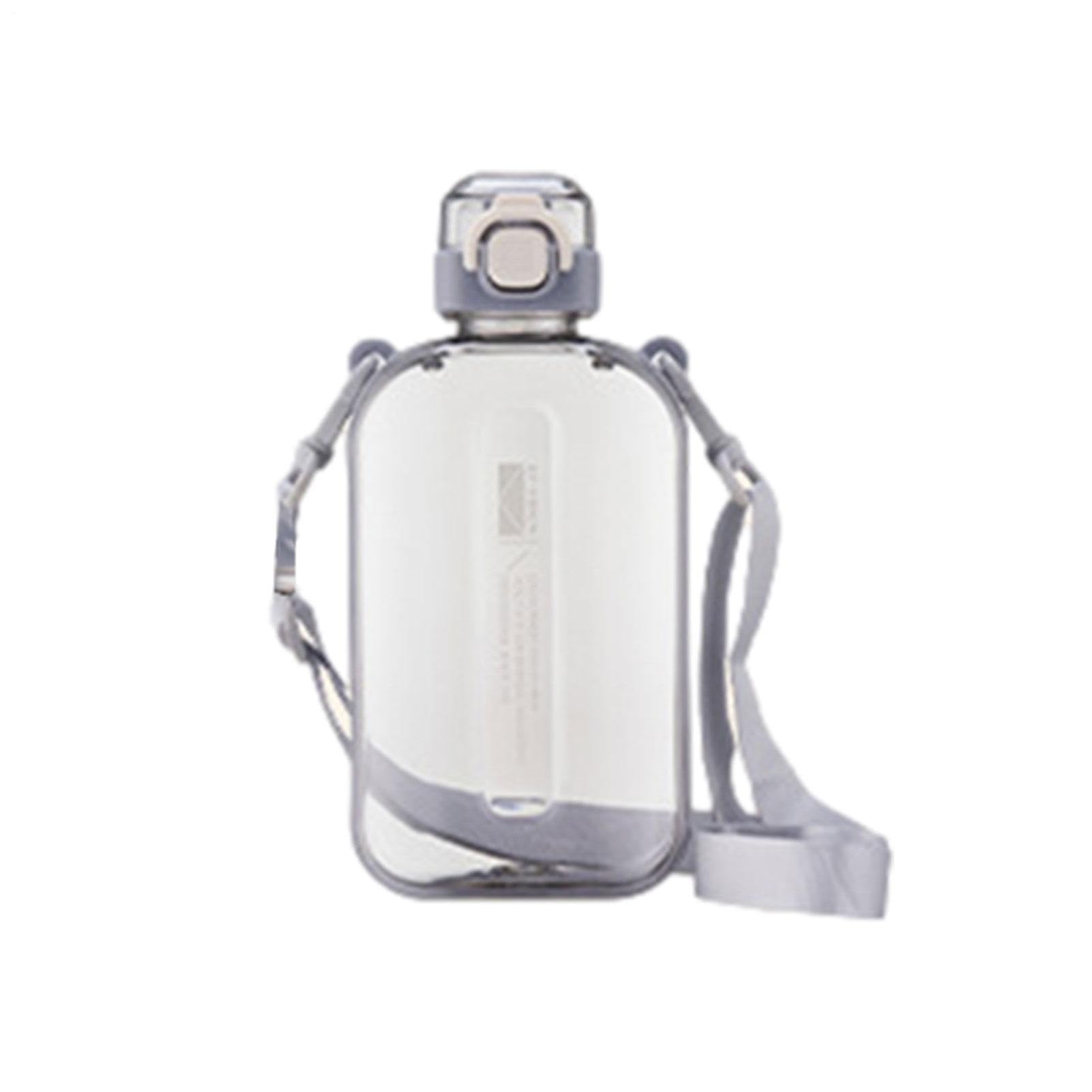 Flat Water Bottles - 750ml Leak-Proof Gym Water Bottle | Reusable Waterbottle With Carry Strap, Large Capacity Clear Sports Waterbottle With Healthy Material, Portable Drink Bottle For Outdoor Sports