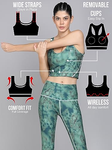 Image of Kobo Medium Impact Slip on Everyday Sports Bra for Women - Lightly-Padded, Non-Wired & High Coverage | Lined Cups with Removable Inserts (Imported)
