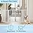 Pet Gate - 4-Panel Indoor Foldable Dog Fence for Stairs, Hallways or Doorways - 72x24-Inch Retractable Wood Freestanding Dog Gates by PETMAKER (White)