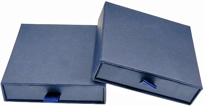 2 Pack Jewelry Gift Boxes 3.5 x 3.5 x 1 Inch Cardboard Jewelry Boxes, Small Gift Boxes for Jewelry Earrings Necklaces Handmade Bangles Bracelets, Gift for Women and Girls Darkblue