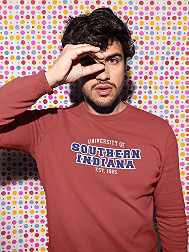 CreateMyTee | University of Southern Indiana EST Two Color Crewneck Sweatshirt3