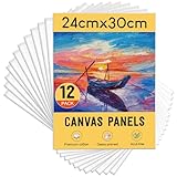 STATIONERY ISLAND A4 Canvas for Painting 12 Packs, 24x30cm Art Canvas Boards 100% Cotton, Acid Free, Blank Canvas Panels for Acrylic Painting & Oil Paint, Hobby Painters and Beginner(10“ X 12”) - Image 1