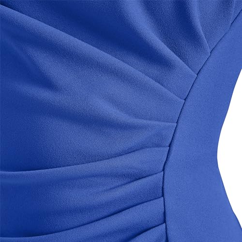 Image of DKNY Women's Short Sleeve Ruched Knee Length Sheath Dress with Button Detail