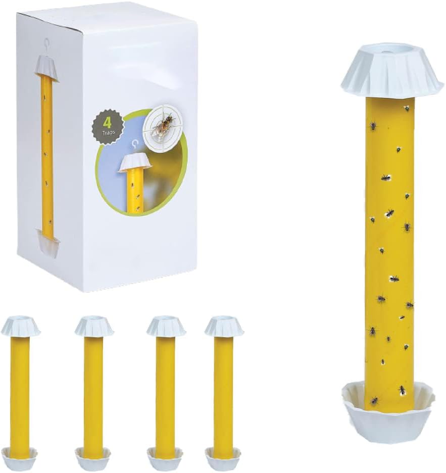 Fly Stick Sticky Traps For Indoors And Outdoor 4Pk, Non-Toxic Bait Free, Trap All Flies. Catchers Inside Home Bug Bugs