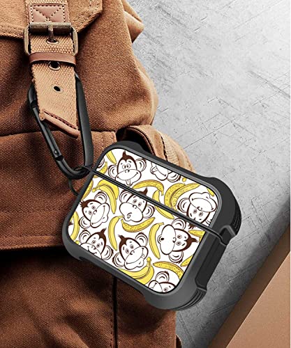 Mingdao Compatible With Airpods Pro 2Nd / Airpods Pro Charging Case , Patterned Soft Tpu Shockproof Protective Cover Case (Funny Monkey And Banana-1) #TOP4