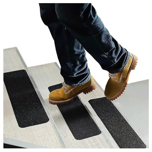 Stair Treads for Wooden Steps Indoor and Outdoor 6” x 24” (5-Pack) - Grip Tape for Stairs, Concrete Stairs, etc. (Works on All Surfaces & Weather) | Waterproof Anti Slip Tape, Strong Non Skid Tape