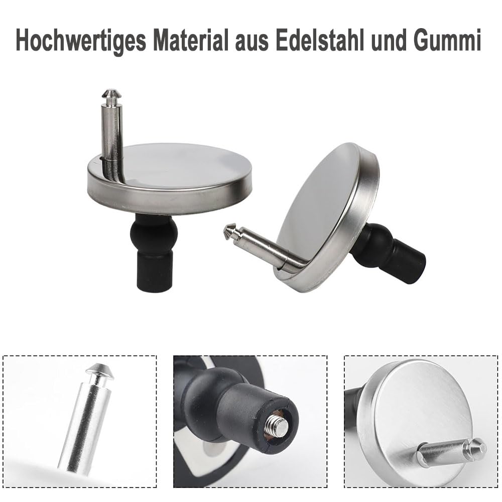 2 Piece Toilet Seat Fixing Set, Stainless Steel Hinge for Toilet Seat Toilet Seat Repair Parts Toilet Seat Screws Accessories - Image 3