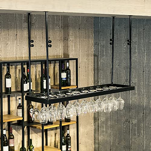 Support de verre à vin suspendu réglable en hauteur pour plafond de bar - 6