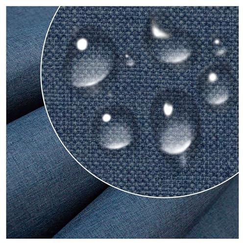DreamRoots Tela impermeable por metros imitación de lino 600D 220g/m - Tela para tapizar - Lona impermeable 160 cm - Tela toldo exterior por metros Denim dream 1M