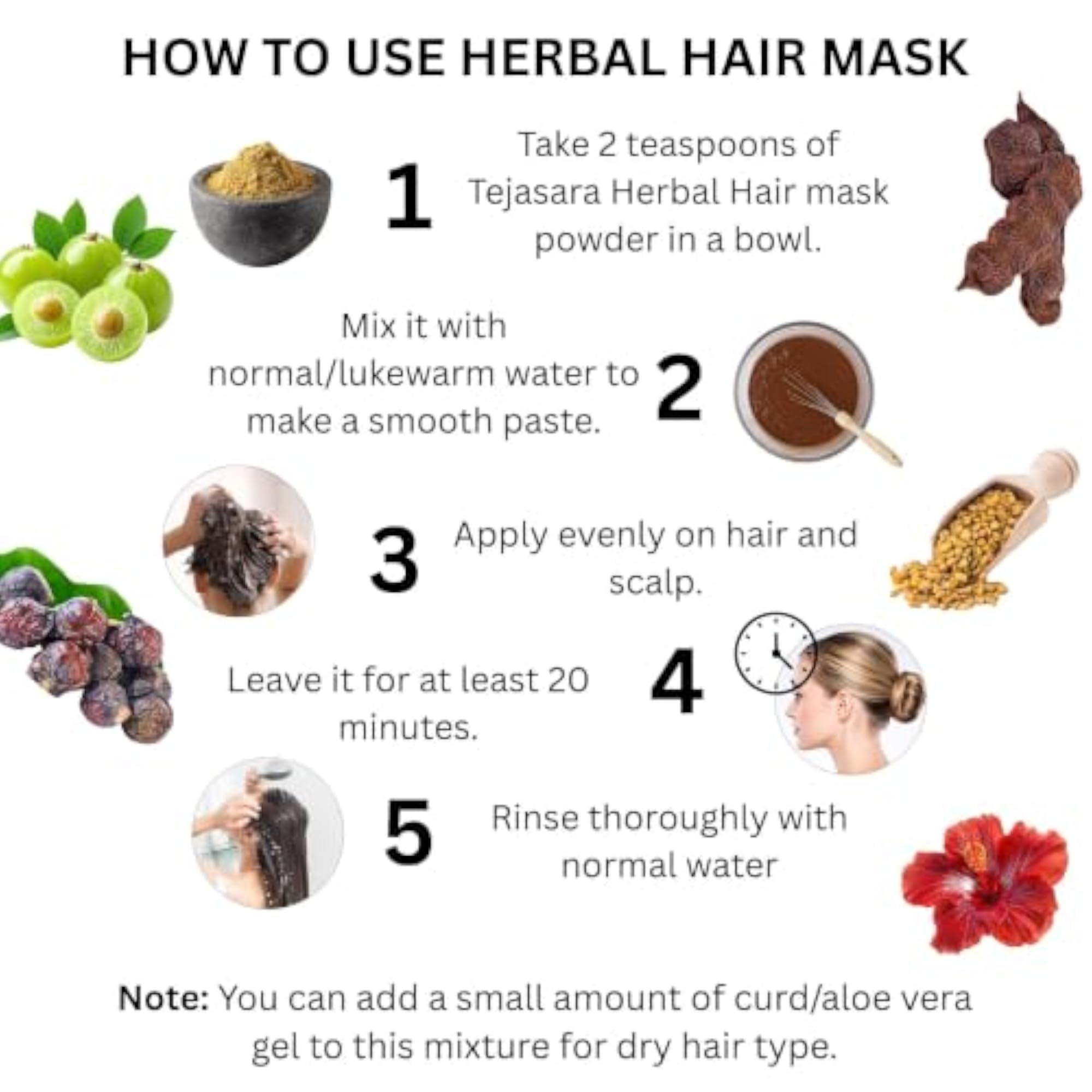 Herbal Hair Mask Powder for Dandruff & Hair Fall, Ayurvedic