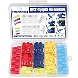 60 Pcs/30 Pairs Quick Splice Wire Terminals T-Tap Self-Stripping Nylon Fully Insulated Male Quick Disconnects for Automotive Wiring (22-10 AWG)