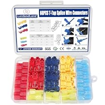 60 Pcs/30 Pairs Quick Splice Wire Terminals T-Tap Self-Stripping Nylon Fully Insulated Male Quick Disconnects for Automotive Wiring 22-10 AWG