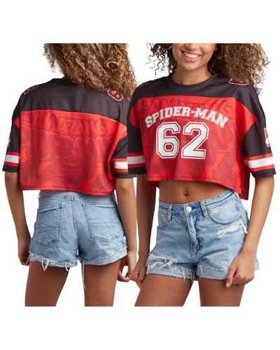 Marvel Camisa de beisebol feminina - Camiseta de beisebol moderna do Homem-Aranha - Camiseta Aranha para mulheres (Tamanhos: P-GG), Homem-Aranha Scrimmage, P