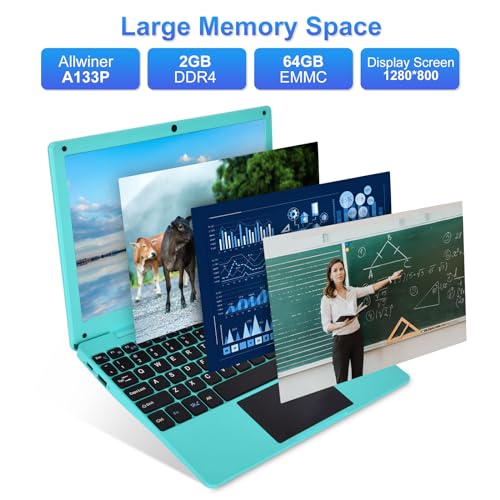 Image of 10.1Inch Lapttop,Quad-Core Processor with Android 12.0 OS, Built-in Camera, WiFi,USB Interface, Tpye-c Charging for Learning and Entertainment (Blue 2GB+64GB)