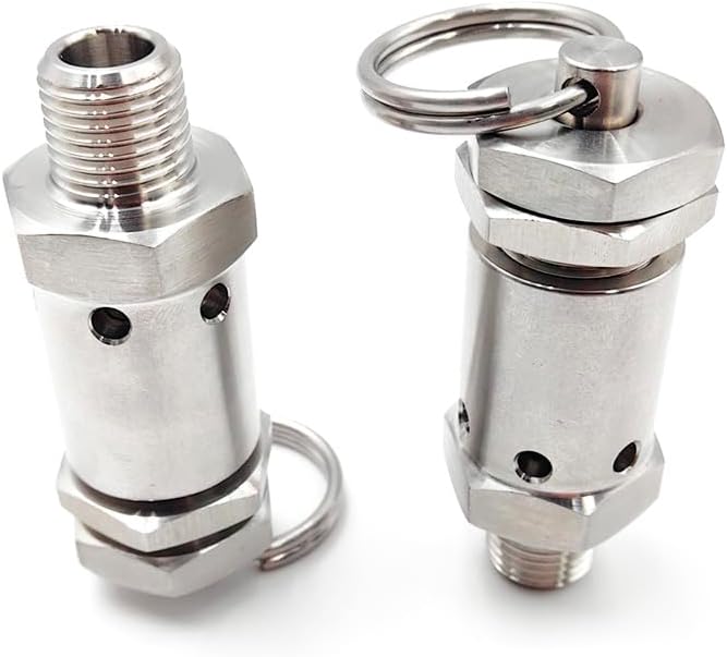 1pc 0.5Mpa Fixed NPT 0.5inch Male Spring Valve Exhaust 304 Stainless Steel Suitable