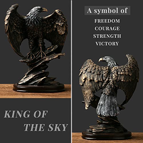 Fazhongfa Eagle Statue Sculpture Decorative Bronzed Resin Collectible for Office Home Room Desktop Display Decor as Meaningful Gift - Image 4