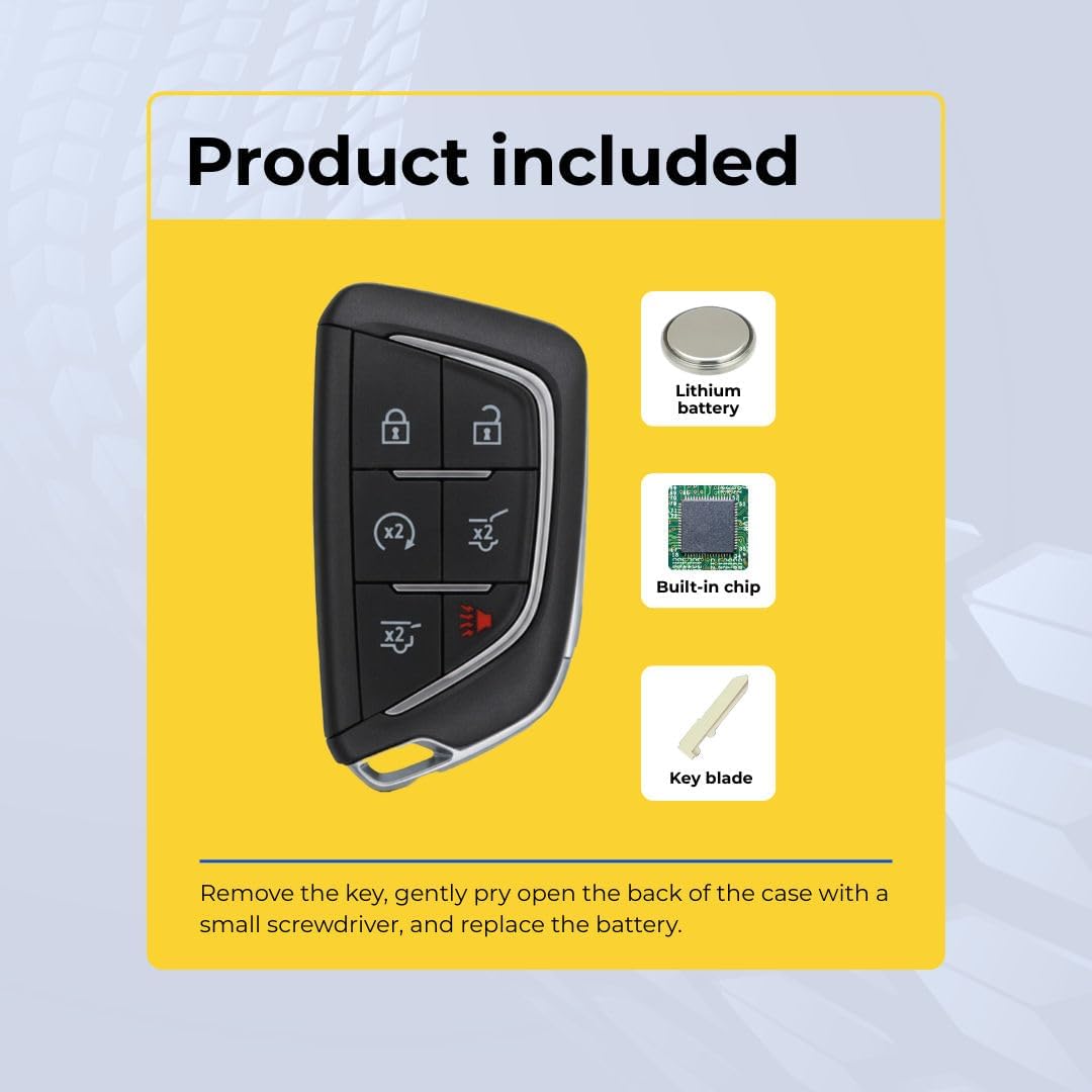 Replacement Smart Key Fob for Cadillac Escalade 2021-2024 FCC YG0G20TB1 Part Number 13541571 13538864 13546300 - Image 3