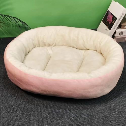 YPDOPORA Orthopädisches Hundebett Aus Schaumstoff, Flauschiges Hundebett Gegen Angstzustände, Füllung Aus Memory-Schaumstoff Für Hundebetten Mit Abnehmbarem, Waschbarem Bezug Für Hunde,Rosa,XL