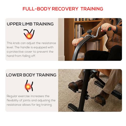 Image of Adjustable Pedal Exerciser for Seniors, Upright Arm and Leg Exercise Bike for Home Physical Therapy, Sit-Down Recumbent Cycle with LCD Display & Chrome Handlebars for Joint Mobility