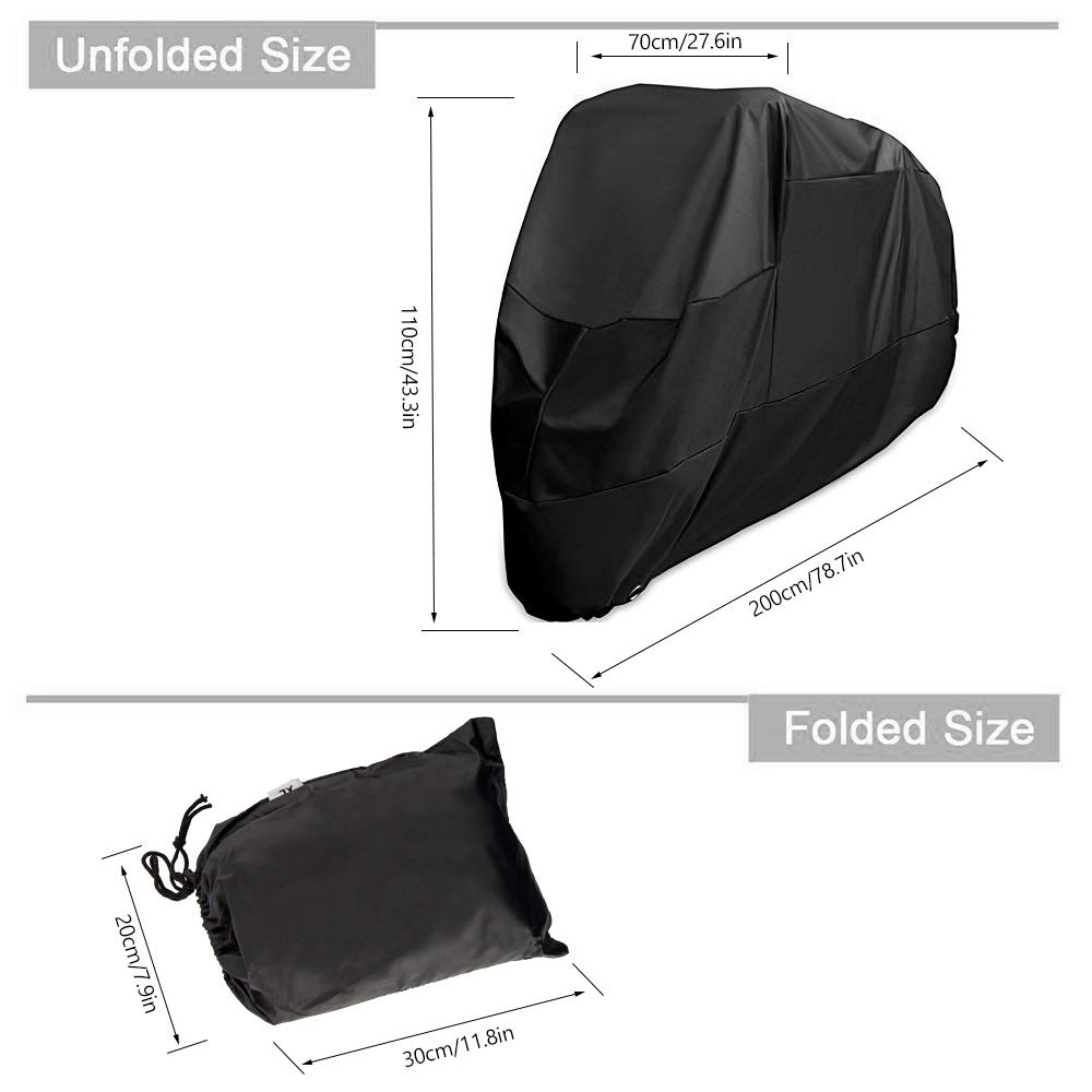 Fahrradabdeckung wasserdichte Bike-Abdeckung Schwarz Motorrad-Fahrrad-Zubehör Outdoor Regen Staubschutz Motorrad Indoor Fahrrad Abdeckung Transport