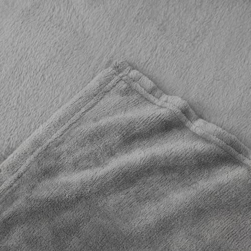 Aisbo Kuscheldecke Flauschig Decke Grau - Fleecedecke 150x200 cm XL Warme Sofa Decke, Kuschlige Wohndecke Hellgrau Weich als Wohnzimmer Blanket Couchdecke für Winter