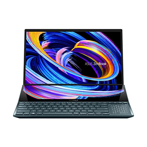 Image of ASUS Zenbook Pro Duo 15 OLED (2022), 15.6 inch (39.62 cms) 4K OLED Touch, Core i7-12700H 12th Gen, Dual Screen Laptop, UX582ZM-H701WS + BP1504 15.6 inch (39.62 cms) Backpack (Black)