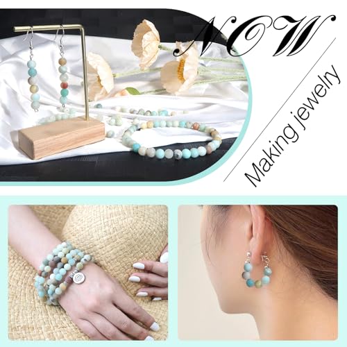 TOAOB 100pcs D'amazonite Perles Pierre Naturelles 8mm Perles Givrées de Vrac Pierres Gemme Énergie pour Fabrication de Bijoux Collier Bracelet Boucle D'oreille - vue 5