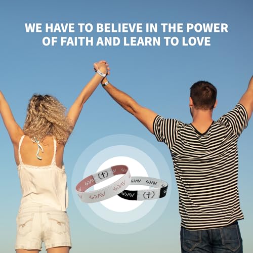 4PCS Daily Bible Verse Bracelets with NFC Scan for Women Men Teens Christian Jesus Faith Scripture Waterproof Wristbands4