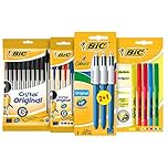 BIC Back to School Stationery Set - Assorted Colour Ballpoint Pens, Highlighters and Retractable 4 Colour Pen Multipack - 23 Piece Bundle