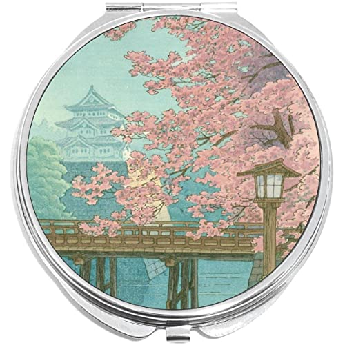 Espejo compacto NewCharms Cherry Blossoms redondo