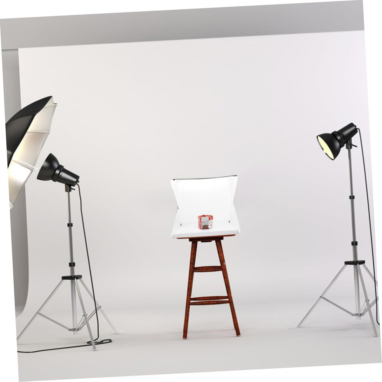 Tente de Photo Portable 40cm Lumière LED Intégrée, Fond Blanc en PVC et Polyester, Mini Boîte Photo pour Gadgets et Chaussures