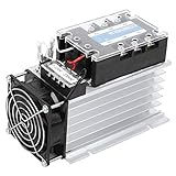  Relé de Estado SóLido TrifáSico BERM 303238‑60Z MóDulo SSR de 60 A 30‑480 VCA Con Disipador de Calor de Aluminio Y Ventilador EléCtrico