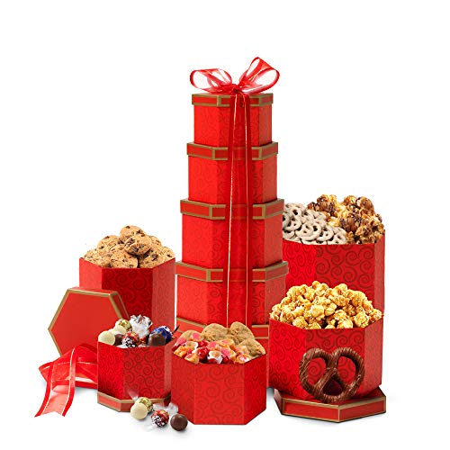 Broadway Basketeers Valentines Day Chocolate and Sweets Gift Tower