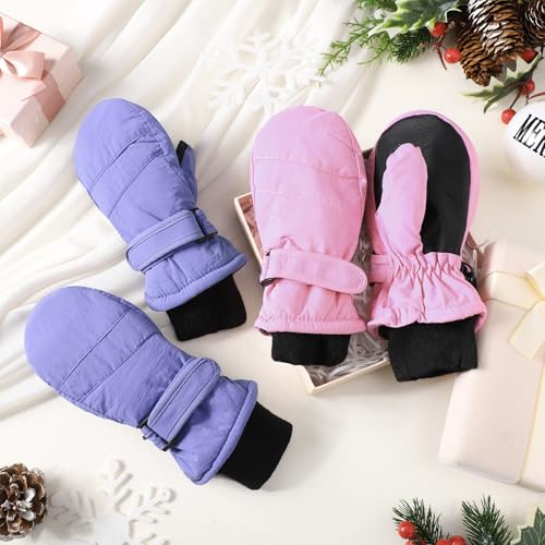 Image of SATINIOR Kids Snow Mittens Waterproof Winter Ski Gloves Warm Thicken Snow Gloves for Girls Boys