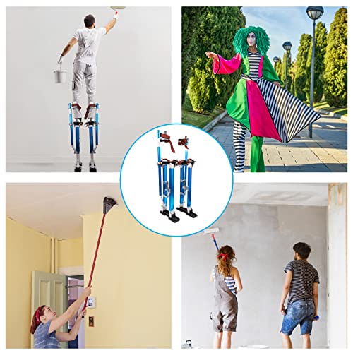 Painting Drywall Stilts,Adjustable Aluminum Tool Stilt For Plastering,18" - 30" Sheetrock Stilts,Professional Drywall Stilts, Blue #TOP4
