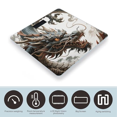 Báscula de baño digital Dragon con vidrio templado miniatura 3