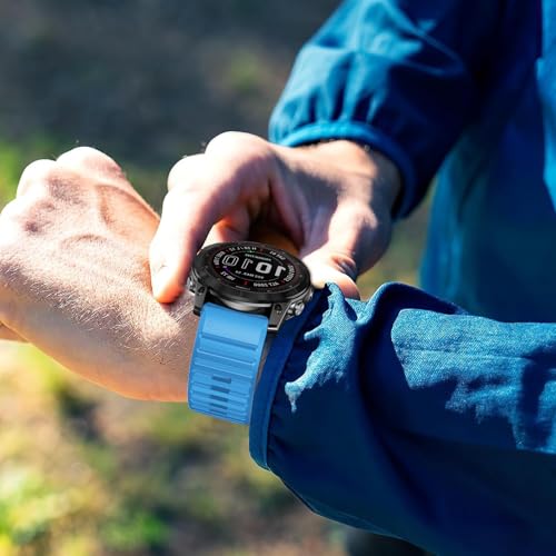 Image of Silicone Band for Garmin Enduro 3 2 /Fenix 8 pro /tactix 8 AMOLED 51mm /Fenix 7X /6X pro sapphire solar /5X plus, 26mm Quickfit Sprot Watch Strap Replacement for Descent Mk2i /3i /epix Pro /quatix 8 51mm