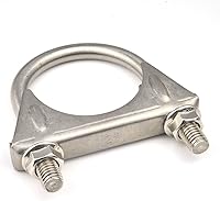 Vista 9 de Abrazadera de escape muy resistente con perno en U de acero inoxidable de 3 pulgadas eLifecenter, diseño de silla con nervaduras reforzadas (76mm)