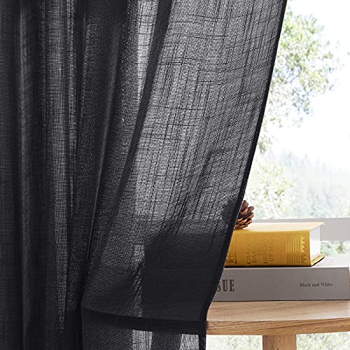 PONY DANCE Black Voile Curtains Eyelet - Image 4