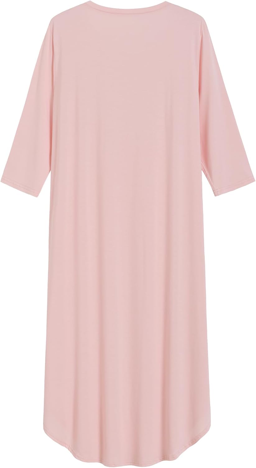 Latuza Women's Bamboo Viscose Nightgown Soft Long Sleepshirt - Image 2