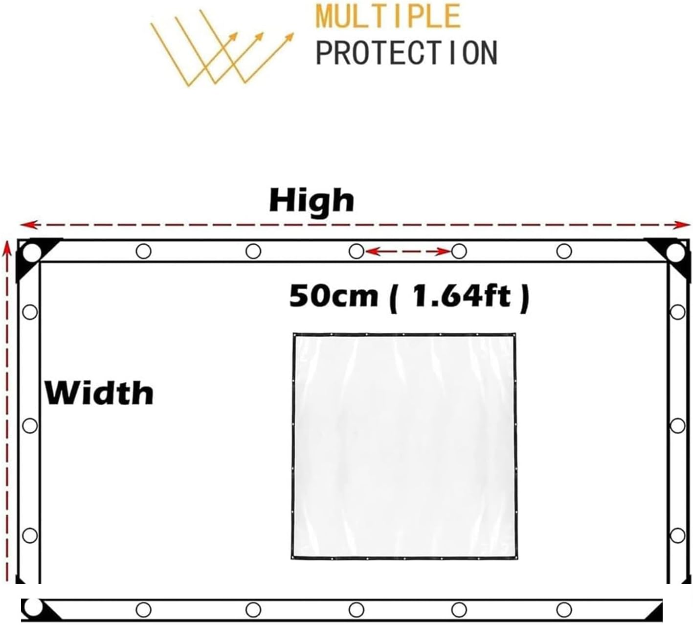 12x18 FT Heavy Duty Translucent Clear Tarp - UV & Tear Resistant PVC Tarpaulin with Grommets/Ropes for Greenhouse, Porch, Garden & Pavilion Shelter